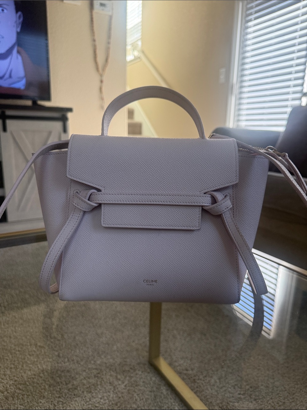Authentic Celine nano Belt Bag in Light Lilac (pink)